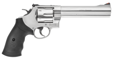 Smith & Wesson 163638 Model 629 Classic 44 Rem Mag or 44 S&W Spl Stainless Steel 6.50" Barrel & 6rd Cylinder, Satin Stainless Steel N-Frame, Red Ramp Front/White Outline Rear Sights 26275
