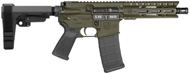 Diamondback DB1913K101 DB15  5.56 NATO 30+1 7" Black Nitride Heavy Threaded Barrel, OD Green Cerakote Picatinny Rail Aluminum Receiver, 6" M-LOK Handguard, SB Tactical Brace & Black Magpul MOE Grip 169609