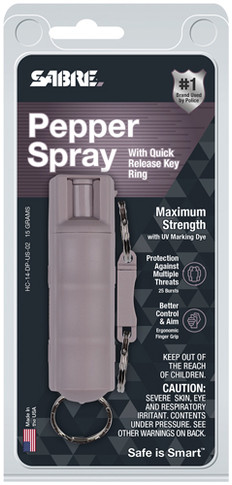 SABRE RED PEPPER SPRAY DUSKHARD CASE KEY RING 15G HC14DPUS02