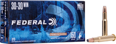 FEDERAL POWER-SHOK 30-30 WIN</br>150GR JSP-FN 20RD 10BX/CS A3030A