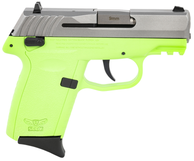 SCCY Industries CPX1TTLGG3 CPX-1 Gen3 9mm Luger 10+1 3.10" Lime Green Polymer w/Picatinny Rail Serrated SS Slide Lime Green Polymer Grip 144530