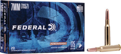 FEDERAL POWER-SHOK 7X57MM</br>MAUSER 175GR SP 20RD 10BX/CS A7A