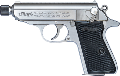 Walther Arms 4796060 PPK  32 ACP 6+1 3.30" Stainless Steel Threaded Barrel, Stainless Serrated Steel Slide, Stainless Steel Frame w/Beavertail, Textured Polymer Grip 170967