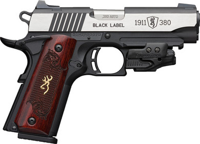 BROWNING 1911-380 BLACK LABELMEDALLION W/ LASER 4.25" WOOD* G051952492
