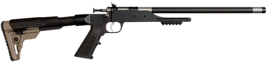 Keystone KSA2185 Precision 6061 22 LR Single Shot 16.12" Carbon Fiber Threaded Barrel, Black Anodized Picatinny Rail Aluminum Receiver, Black/FDE Adj Buffer Tube Style Butt Stock, Right Hand 167590