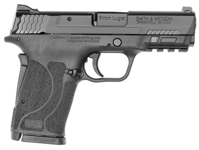 Smith & Wesson 12437 M&P Shield EZ M2.0 Micro-Compact Frame 9mm Luger 8+1, 3.67" Black Armornite Steel Barrel & Serrated Slide, Matte Black Polymer Frame w/Picatinny Rail, Grip Safety 118854