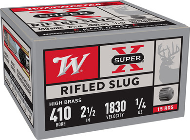 WINCHESTER SUPER-X 410 2.5"1/5OZ RIFLED SLUG 15RD 10BX/CS AX41RS5VP
