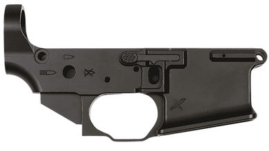 Sons Of Liberty Gun Works FCDAMBILR LRF Ambi Stripped Lower Receiver FCD Collab, Black Anodized Aluminum, Ambi Controls, Flared Magwell, Fits Mil-Spec AR-15 160395