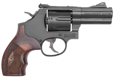 Smith & Wesson 170170 Model 586 Performance Center L-Comp 357 Mag Blued Carbon Steel 3" Ported Full Lug Barrel, 7rd Cylinder & L-Frame, Checkered Altamont Rosewood Grip, Titanium Front Night Sight 24006