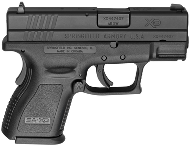 Springfield Armory XD9802HC XD  Compact Frame 40 S&W 12+1, 3" Black Melonite Steel Barrel & Serrated Steel Slide, Black Polymer Frame w/Picatinny Rail 17187