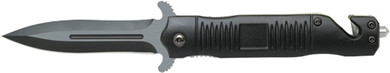 ABKT BLACK STILETTO ASSISTEDOPENER 3.5" BLADE W/BREAKER AB015B