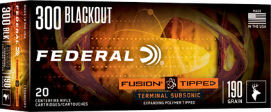 FEDERAL FUSION 300 AAC 190GRSUBSONIC FUSION 20RD 10BX/CS AF300BMSR3