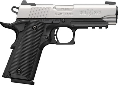 BROWNING 1911-380 SS 380ACP3.58"COMP 8RD BLK/SS W/RAIL* G051121492