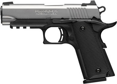 BROWNING 1911-380 SS 380ACP3.58"COMP 8RD BLK/SS W/RAIL* G051121492