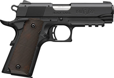 BROWNING 1911-22 22LR COMPACT3.58" MATTE BLACK/BROWN GRIPS* G051066490