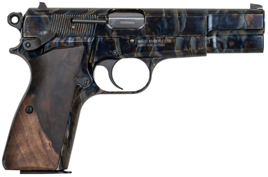 MAC 12000010 GP-35  9mm Luger 15+1 4.70" Black Steel Barrel, Color Case Hardened Serrated Carbon Steel Slide & Frame w/Beavertail, Grade III Turkish Walnut Grip 161892