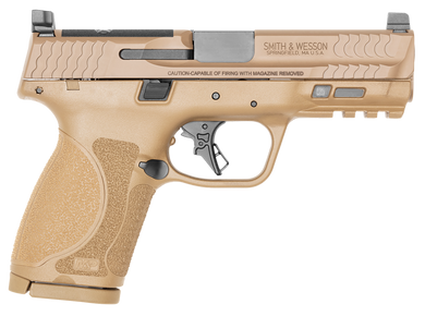 Smith & Wesson 13572 M&P M2.0  Compact 9mm Luger 15+1, 4" Stainless Steel Barrel & Optic Cut/Serrated Stainless Steel Slide, Flat Dark Earth Polymer Frame w/Picatinny Rail 144825