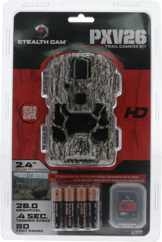 STEALTH CAM TRAIL CAM PREVUE26MP/720P CAMO BATTERY/SD CD! STCPXV26CMOK