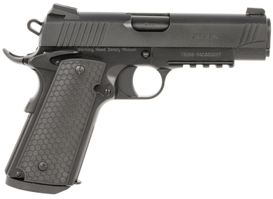 Girsan 392070 MC1911 C Untouchable Compact Frame 45 ACP 8+1 4.40" Black Steel Barrel, Black Serrated Steel Slide & Frame w/Beavertail & Picatinny Rail, Black Polymer Grip 160991