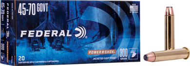 FEDERAL POWER-SHOK 45-70 GOV300GR JHP 20RD 10BX/CS A4570AS