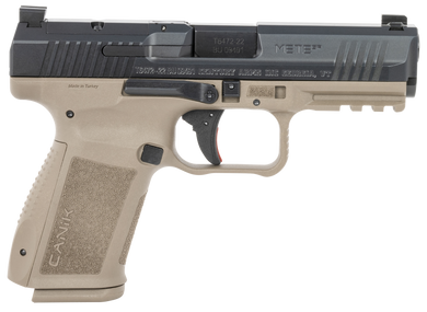 Canik HG7159N Mete SF Compact 9mm Luger 15+1, 4.19" Black Steel Barrel, Black Nitride Optic Ready/Serrated Slide, Flat Dark Earth Polymer Frame w/Beavertail & Picatinny Rail, Ambidextrous 147514