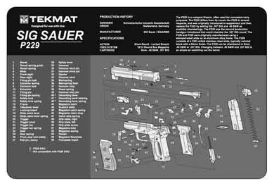 TEKMAT ARMORERS BENCH MAT11"x17" SIG SAUER 229 PISTOL 17SIG229