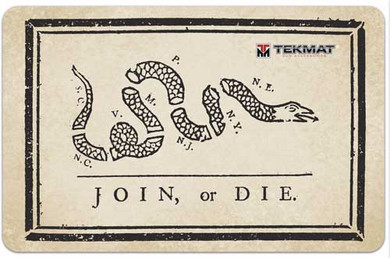 TEKMAT ARMORERS BENCH MAT11"X17" JOIN OR DIE FLAG 17JOIN