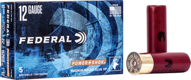 FEDERAL POWER SHOK 12GA 2.75"</br>1-1/4OZ RIFLED SLUG 5RD 50BX/C AF130RS