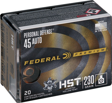 FEDERAL PREMIUM 45 ACP 230GR</br>HST JHP 20RD 10BX/CS AP45HST2S