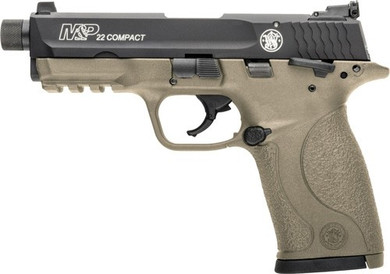 S&W M&P22 COMPACT 22LR 3.56"</br>AS 10-SHOT MATTE FDE THREADED G10242