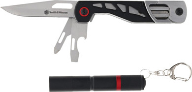 S&W KNIFE MULTITOOL KNIFE &LIGHT COMBO BLK PROMO Q3 25'< 1227071