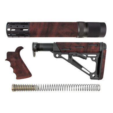 Hogue AR-15/M-16 Kit Overmolded Grip/Forend/Collapsible Buttstock Red Lava HA15478