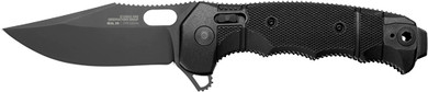 SOG KNIFE SEAL XR BLACK CRKTE3.9" PLN EDGE FLDR BLACK USA 12210257