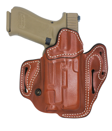DeSantis Gunhide 201TA6VZ0 Vengeance Scabbard  OWB Tan Leather Fits Glock 19/19x/19 Gen 5/23/32/45, Belt Slide Mount, Right Hand 159259