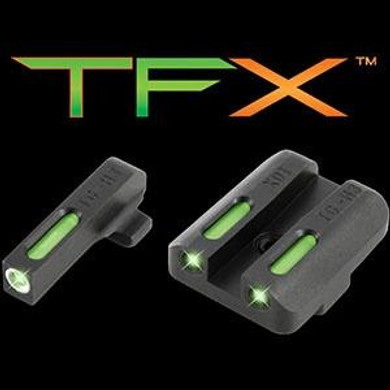 Truglo TFX Tritium/Fiber-Optic Day/Night Sights Fits Springfield XD XDM (excluding 5.25" Comp Series) and XDS - White Outline Front/Rear Green XRTG13XD1A