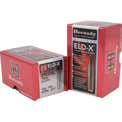 ELD-X .270 CAL (0.277'') 145GR POLYMER TIP BOAT TAIL 100/BOX 749016762
