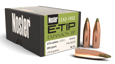 Nosler 59379 E-Tip  375Cal 260gr Spitzer Boat Tail 50/Box 110645