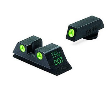 Meprolight Tru-Dot Night Sight Set - Glock 9mm .357 Sig 40 S&W .45 GAP Fixed Set TD Suppressor Height Green/Green MKML10224SUPG