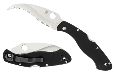 Spyderco C12GS Civilian CLIPIT 4.09" Folding Serrated Satin VG-10 SS Blade/ Black Textured G10 Handle Includes Pocket Clip 158042
