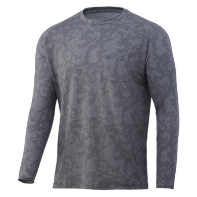 Huk Waypoint Running Lakes Long Sleeve Shirt Volcanic Ash S ATH1200444013S