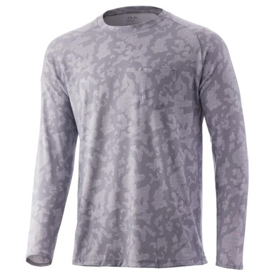 Huk Waypoint Running Lakes Long Sleeve Shirt Overcast Grey M ATH1200444032M