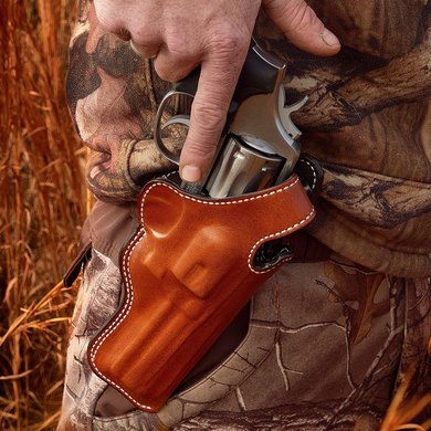 DeSantis Gunhide 016TC5LZ0 Dual Angle Hunter  OWB Tan Leather Belt Slide Fits Glock 40 Right Hand 127849