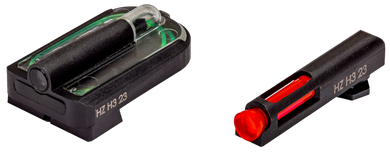 HiViz GLMFD21 FastDot  H3 Sight Set for Glock MOS Red Fiber Optic Front Sight-Green Tritium Rear Sight 161806