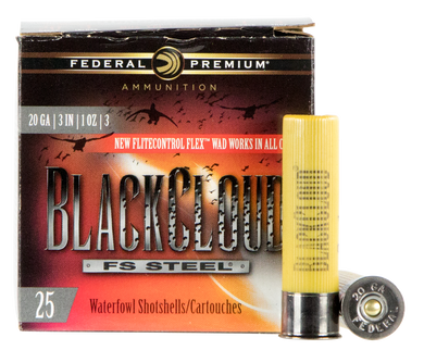 Federal PWBX2093 Black Cloud FS 20Gauge 3" 1oz 3Shot 25 Per Box/10 Case 117498