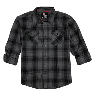 Hornady Gear 32226 Flannel Shirt  3XL Gray/Black,  Cotton/Polyester, Relaxed Fit Button Up 159695