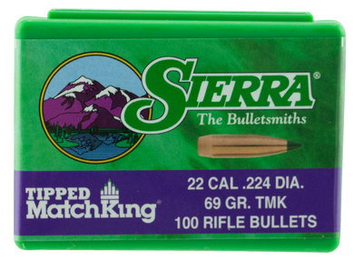 Sierra 7169 Tipped MatchKing  22Cal 69gr Tipped MatchKing 100/Box 31299
