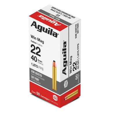 Aguila Rimfire Ammuntion .22 Mag 40 gr SP 1875 fps 50/ct AU1B222401