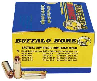 Buffalo Bore Ammunition 21D20 Buffalo-Barnes Strictly Business 10mmAuto 155gr Barnes TAC-XP Lead Free 20 Per Box/12 Case 82113