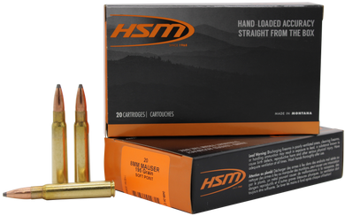 HSM 8MAUSER5N   8mmMauser 195gr Soft Point 20 Per Box/20 Case 170155