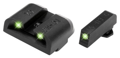 Truglo Tritium Pro Night Sights Fit Glock MOS 20 21 25 28 29 30 31 32 37 40 and 41 - White Outline Front/Rear Green XRTG231G2MW